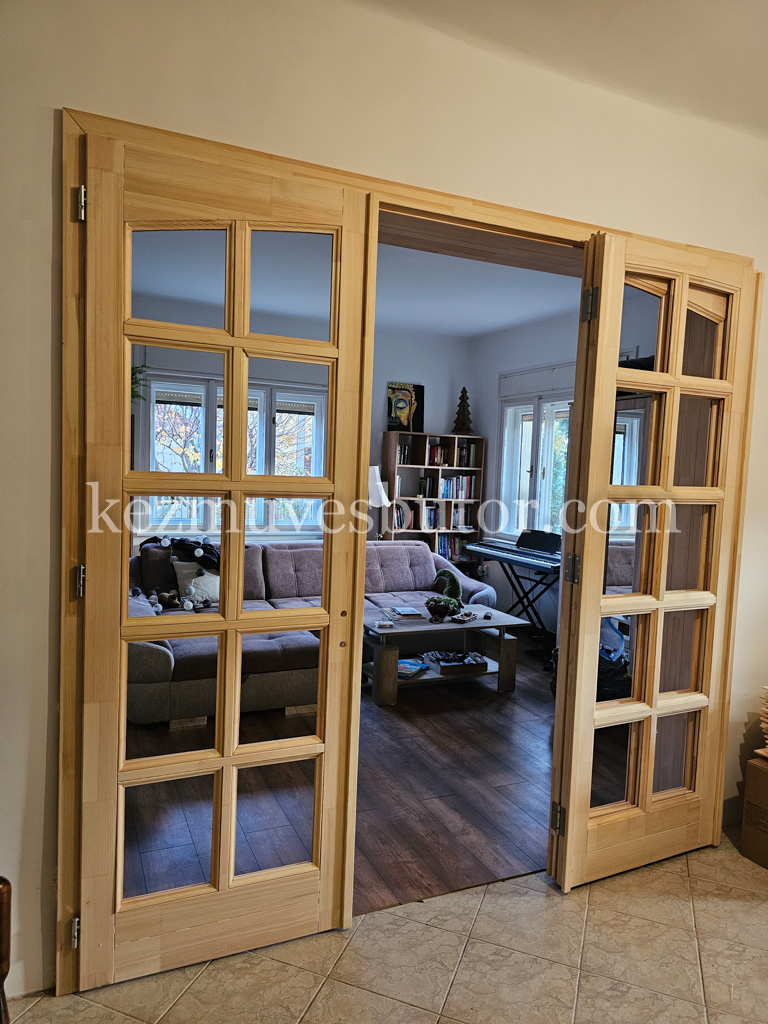 Három szárnyú natúr harmonikaajtó