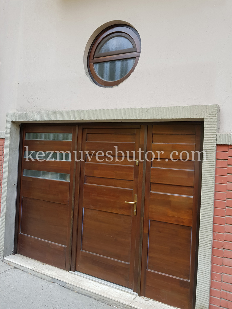 Kétszárnyú fa bejárati ajtó fix oldal elemmel kép Kétszárnyú fa bejárati ajtó fix oldal elemmel